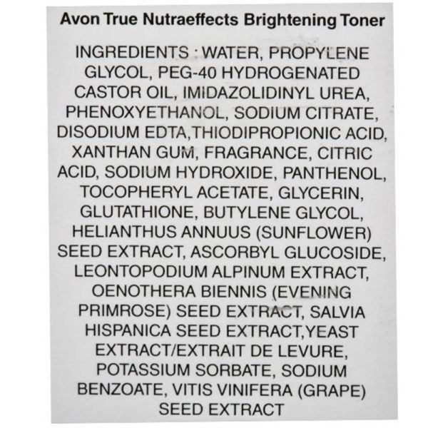 Avon True Nutraeffects Brightening Toner Discount