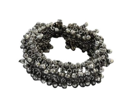 Mominos Fashion Oxidised Silver-Plated Openable Bracelet with Ghungroo (MF0513) Fashion