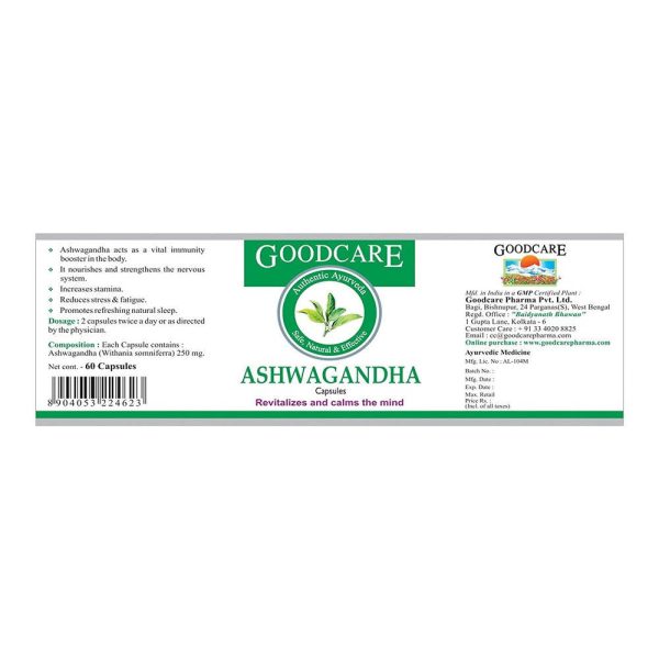 Goodcare Authentic Ayurveda Ashwagandha Capsules Fashion