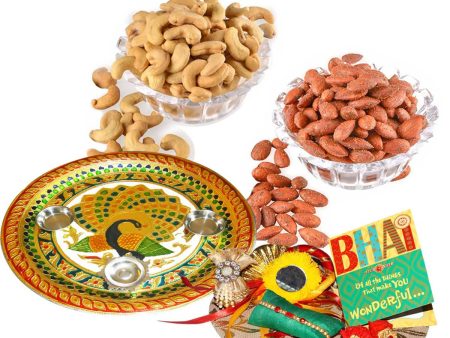 Bikano Masala Almonds and Salted Cashewnuts Rakhi Puja Thali Gifts Fashion