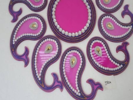 Kundan HandiKrafts Acrylic Light Pink Colour Jumbo Rangoli on Sale