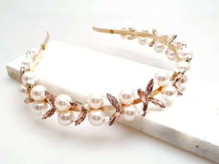 Bling Accessories Beautiful Rhine Stone Glass Crystal Hair Band with Swarovski Glass Pearls Online now