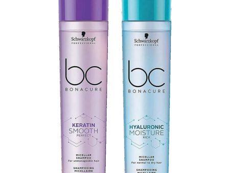 Schwarzkopf Professional BC Bonacure Keratin Smooth Perfect & Hyluronic Moisture Micellar Shampoo Combo For Cheap