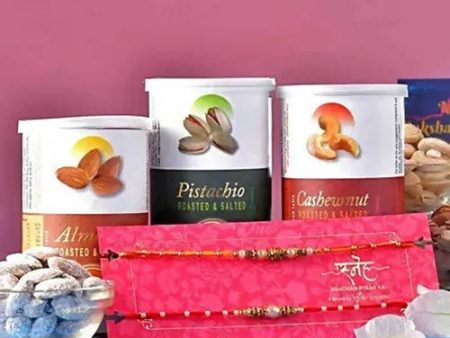 2 Beads Pearl Rakhis & Dry Fruits on Sale