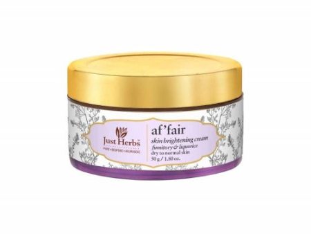 Just Herbs Af fair Skin Brightening Cream Fumitory & Liquorice Supply