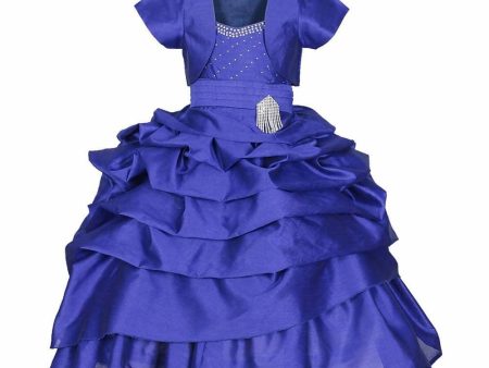 Asmaani Baby Girl s Blue Colour Satin A-Line Maxi Full Length Dress (AS-DRESS-22119) Online