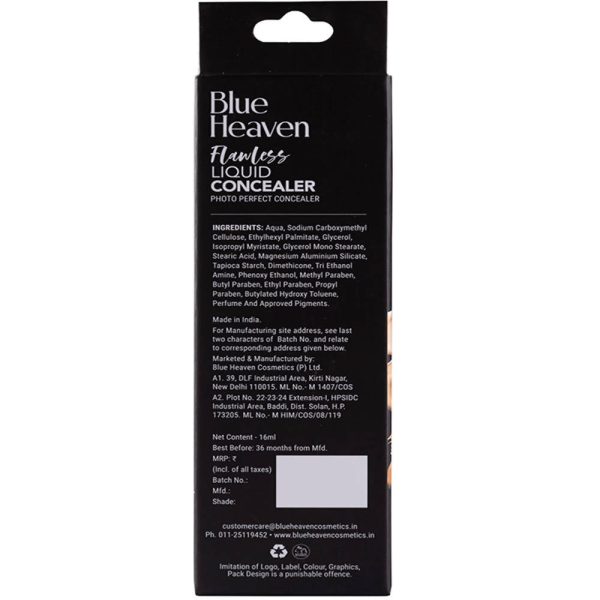 Blue Heaven Flawless Liquid Concealer Vanilla Discount