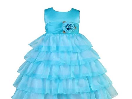 Asmaani Baby Girl s Blue Colour Satin A-Line Maxi Full Length Dress (AS-DRESS-22167) For Discount