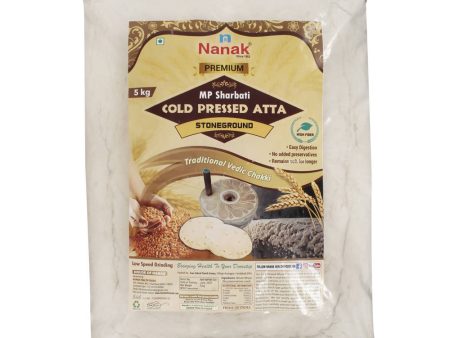 Nanak Premium MP Sharbati Cold Pressed Atta-Stoneground|Low Speed Grinding,5Kg Supply