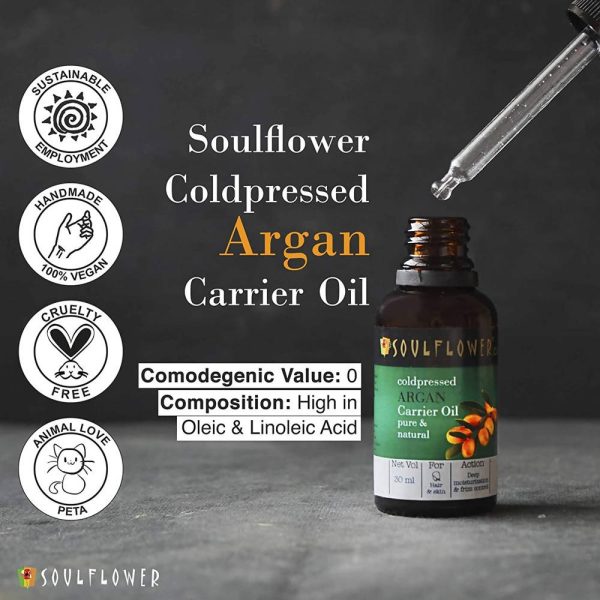 Soulflower Cold Pressed Argan Carrier Oil Pure & Natural Online now