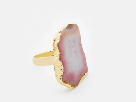 Bling Accessories Coral Agate Natural Stone Statement Finger Ring Online now