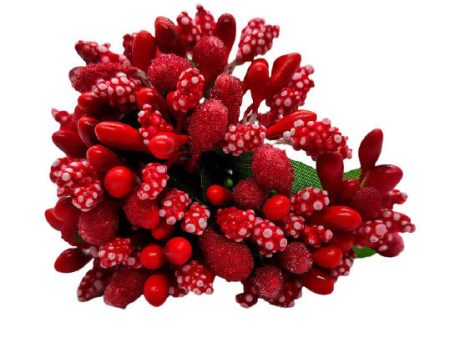 Red Artificial Flower Pollens For Cheap