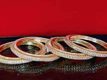 Mominos Fashion Trendy Designer American Diamond Bangles For Discount