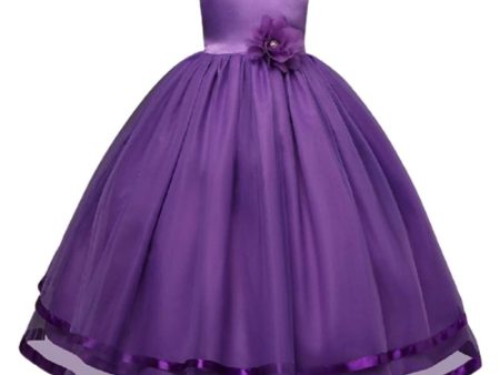 Asmaani Baby Girl s Purple-Color Satin A-Line Maxi Full Length Dress (AS-DRESS-22066 For Cheap