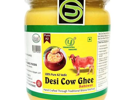 Yugmantra Organic Foods Pure A2 Natural Desi Cow Ghee Sahiwal | Handmade Desi Ghee | Grassfed, Golden, Grainy, Natural Fresh Discount