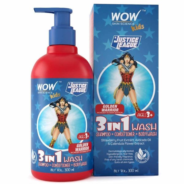 Wow Skin Science Kids 3 in 1 Wash - Golden Warrior Wonder Woman Edition Fashion