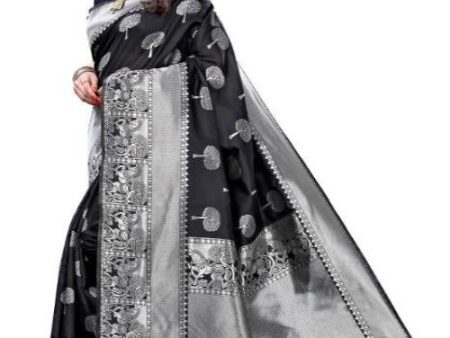 Vamika Banarasi Jacquard Weaving Black Saree (AMEE BLACK) Online Sale