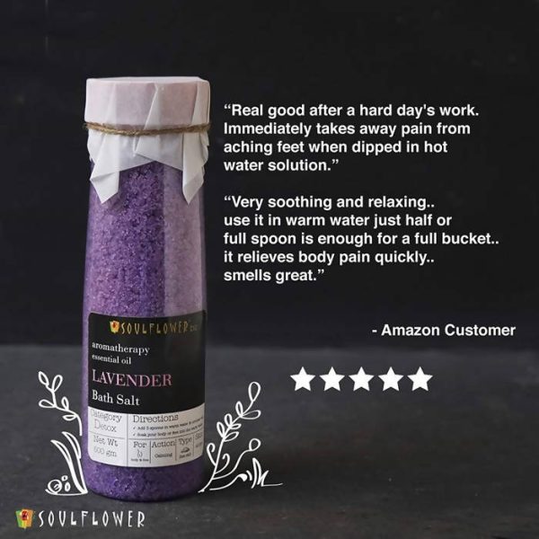 Soulflower Aromatherapy Essential Oil Lavender Bath Salt Online now