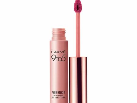 Lakme 9 To 5 Weightless Mousse Lip & Cheek Color - Fuchsia Sude Fashion