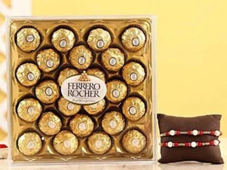 Two Pearl Rakhis & Ferrero Rocher Box Online Hot Sale