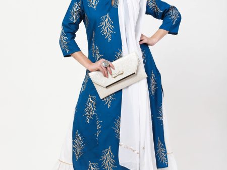 Cheera Kurta with Skirt & Embroidered Dupatta Set (CH111KSD) For Cheap