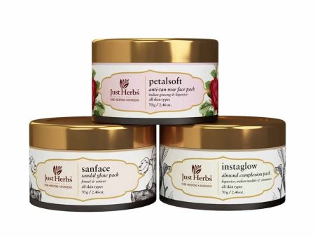 Just Herbs Ayurvedic Face Pack Trio Combo Online now