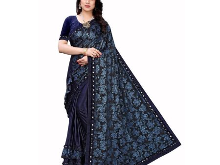 Vamika Blue Lycra Designer Saree (Niya Blue) Hot on Sale