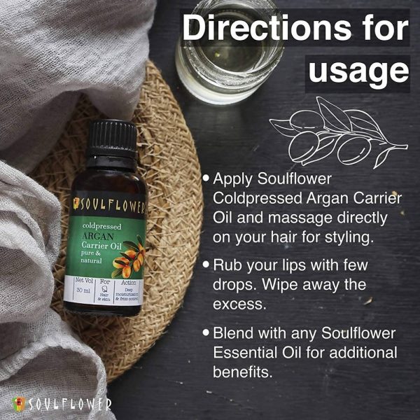 Soulflower Cold Pressed Argan Carrier Oil Pure & Natural Online now