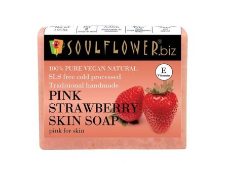 Soulflower Handmade Pink Strawberry Skin Soap Online Sale