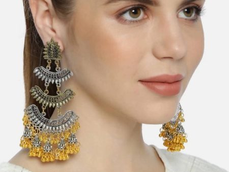 Mominos Fashion Beautiful Silver & Gold Earrings with Jhumkas Design Online now