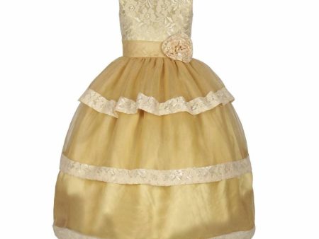 Asmaani Baby Girl s Off White Colour Satin A-Line Maxi Full Length Dress (AS-DRESS-22111) For Sale