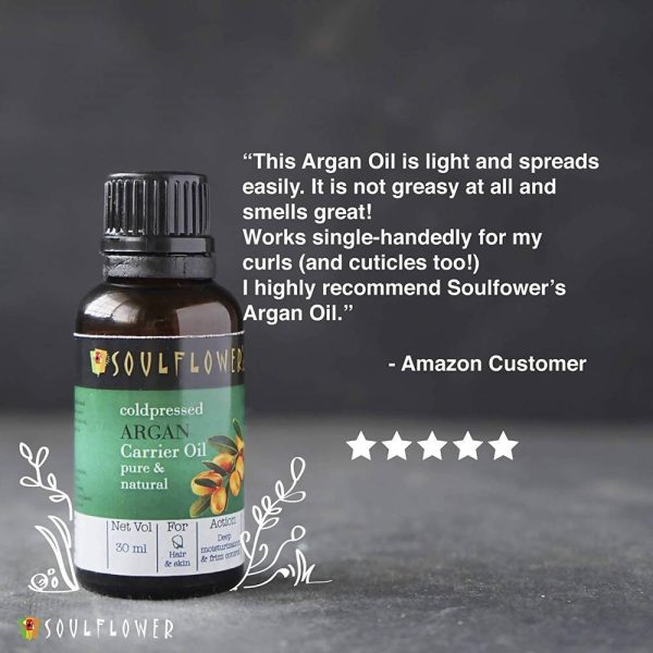 Soulflower Cold Pressed Argan Carrier Oil Pure & Natural Online now