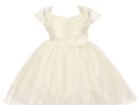 Asmaani Baby Girl s Off-White Colour Satin A-Line Maxi Full Length Dress (AS-DRESS-22160) Hot on Sale