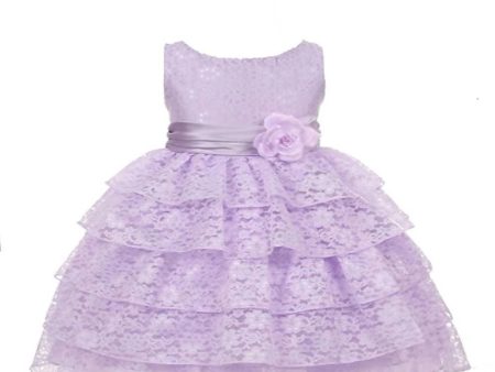 Asmaani Baby Girl s Lavender Colour Satin A-Line Maxi Full Length Dress (AS-DRESS-22107) Sale