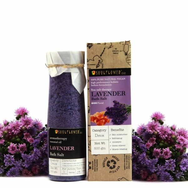 Soulflower Aromatherapy Essential Oil Lavender Bath Salt Online now