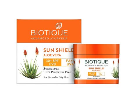 Biotique Advanced Ayurveda Bio Aloe Vera 30+SPF UVA UVB Sunscreen Ultra Soothing Face Cream Lotion For Discount