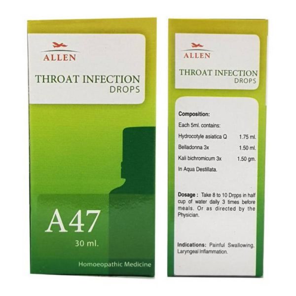 Allen Homeopathy A47 Throat Infection Drops Online Hot Sale