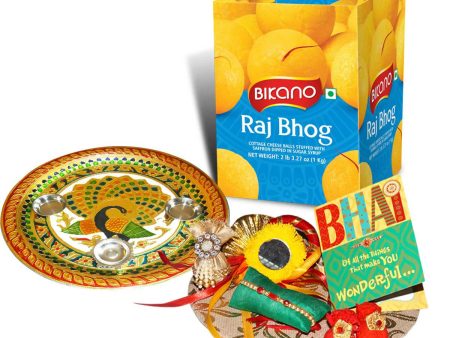 Bikano Rajbhog Rakhi Puja Thali Gifts Online now