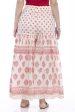 Mominos Fashion Cotton Block Print With Lace Work Off White Red Color Prints Palazzo on Sale