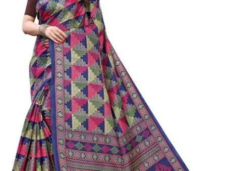 Vamika Blue Kalamkari Print With Jhalar Khadi Silk Saree (TANISHA BLUE) Online Sale