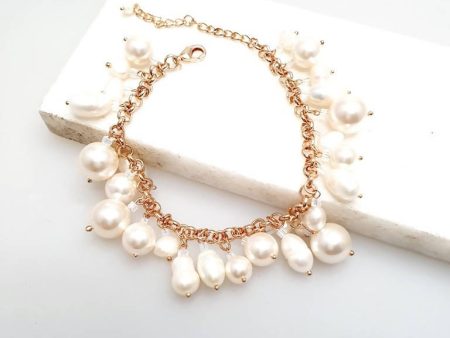 Bling Accessories Baroque & Swarovski Glass Pearls Long Charm Bracelet Online