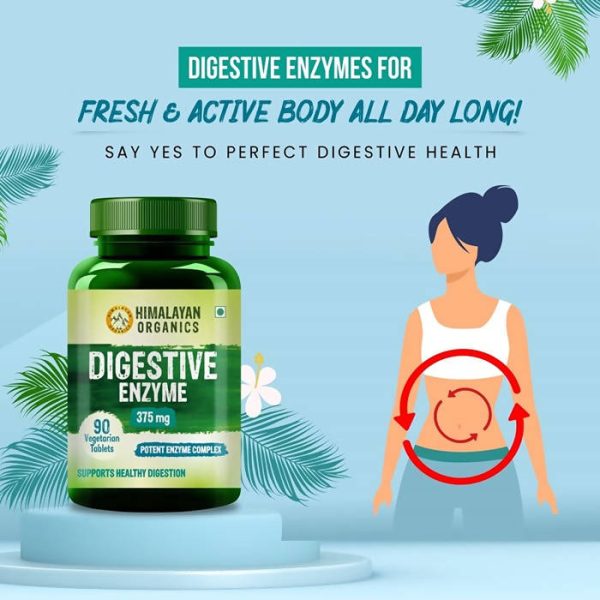 Himalayan Organics Digestive Enzyme 375 mg Vegetarian Capsules Online Hot Sale