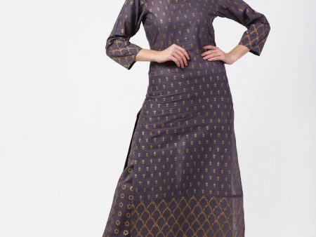 Cheera Printed Gray Kurta Palazzo Set (CH103KP) Fashion