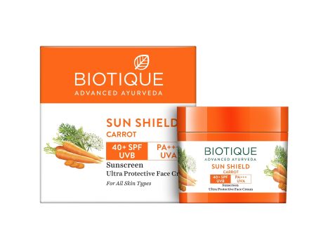 Biotique Advanced Ayurveda Bio Carrot 40+ SPF UVA UVB Sunscreen Ultra Soothing Face Cream Discount