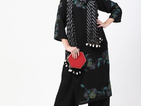 Cheera Kurta Palazzo With Leheria Dupatta Set (CH114KPD) Supply