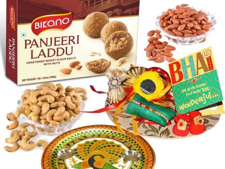 Bikano Panjeeri Laddoo and Dryfruits Rakhi Puja Thali Online now