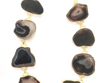 Bling Accessories Black Agate Natural Stone Statement Necklace Online Sale