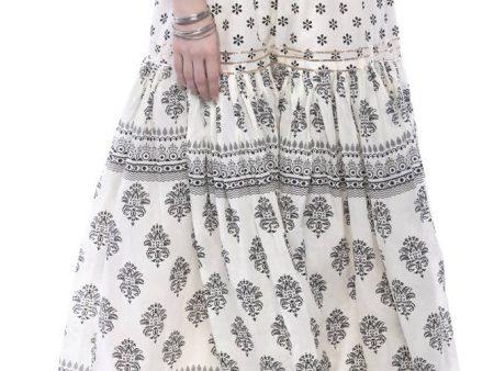 Mominos Fashion Cotton Block Print With Lace Work Off White Palazzo Hot on Sale